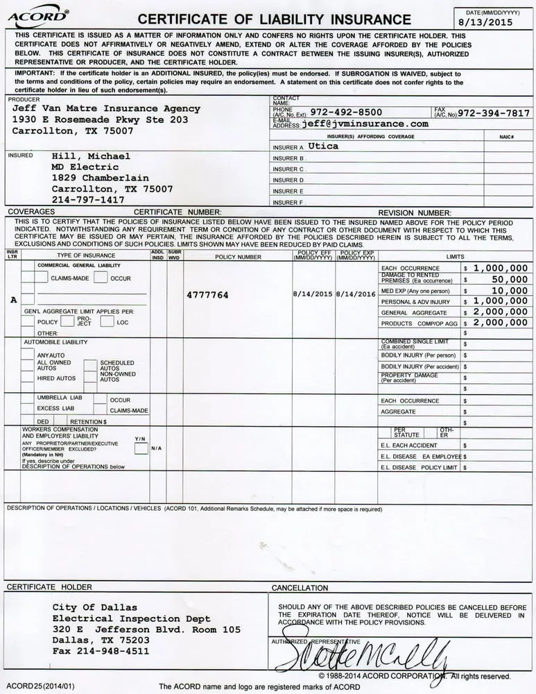 Slide of M D Electric