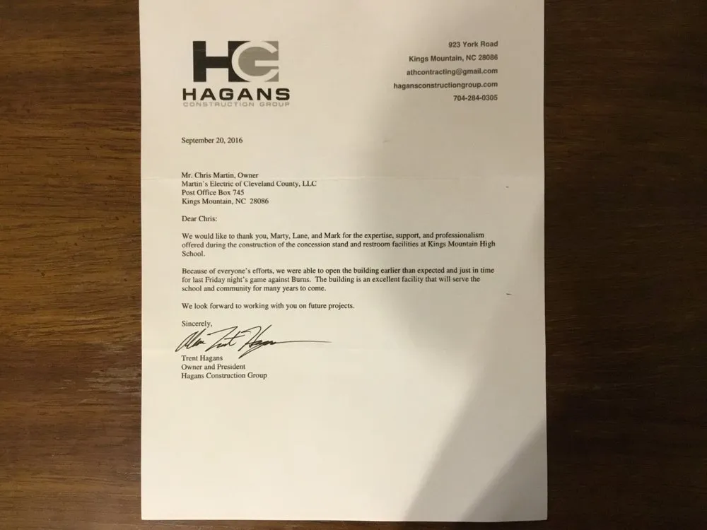 Slide of Martin's Electric