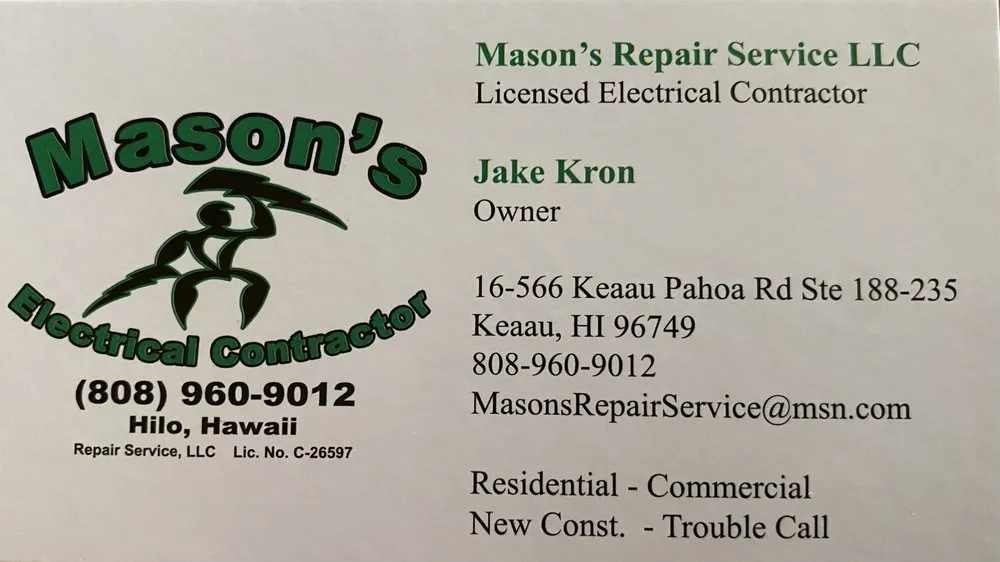 Slide of Mason's Repair Service