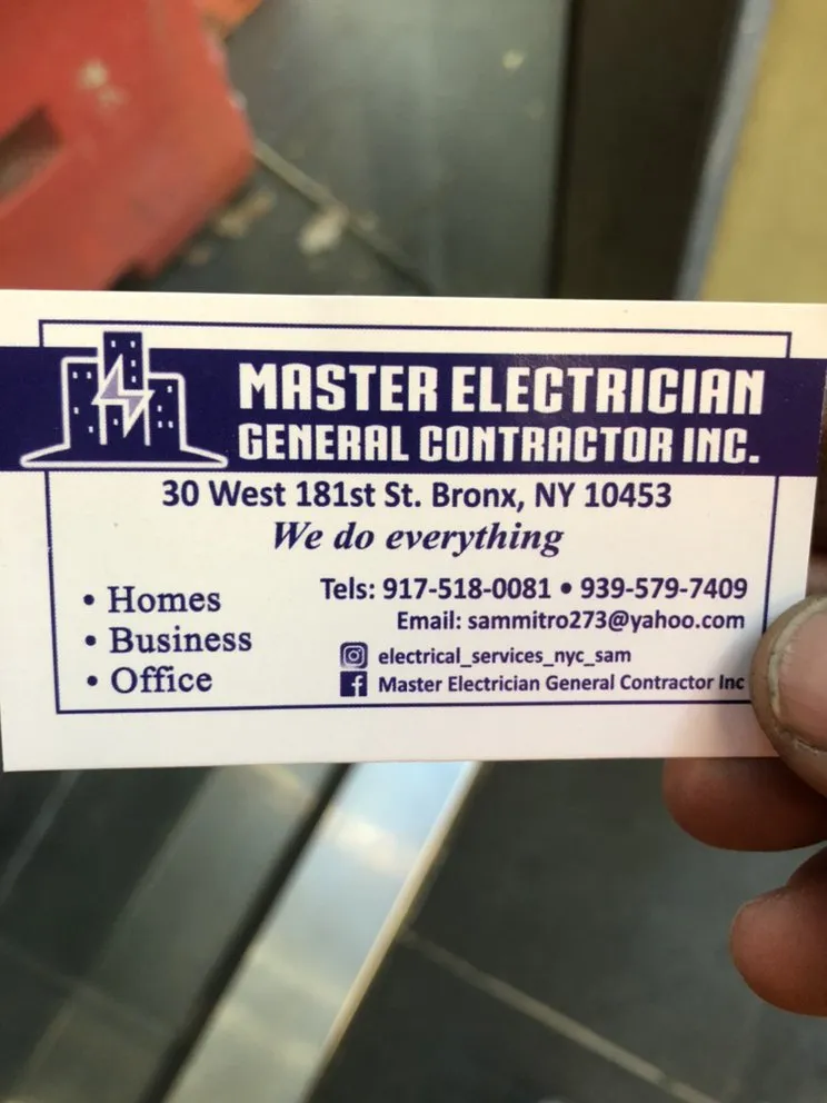 Slide of Master Electrician General Contractor