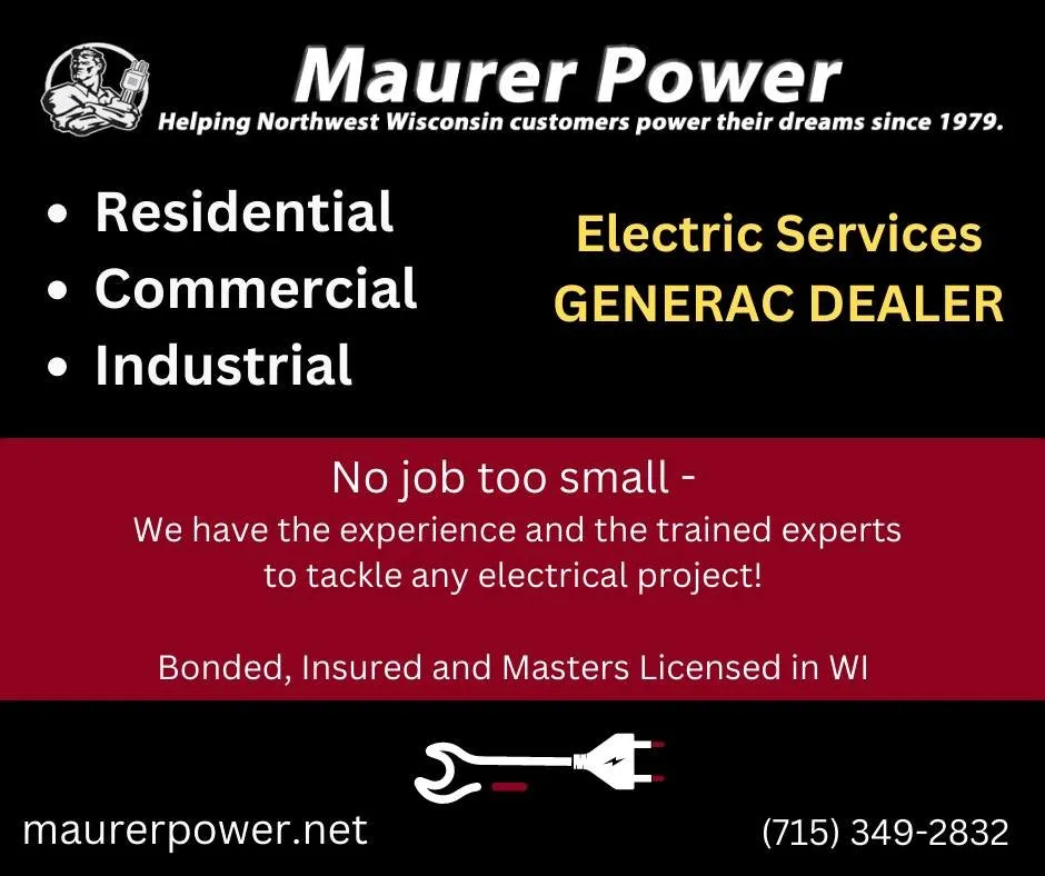 Licensed electrician providing electrical repair in Siren, WI - Maurer Power