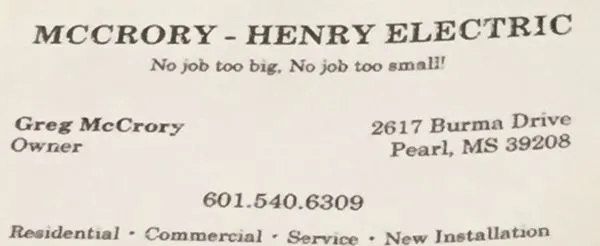 McCrory-Henry Electric Logo