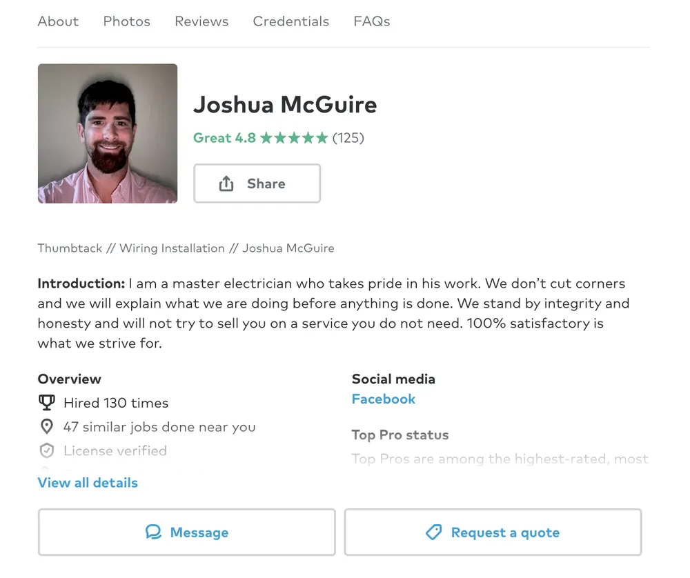 Slide of McGuire’s Electrical Services