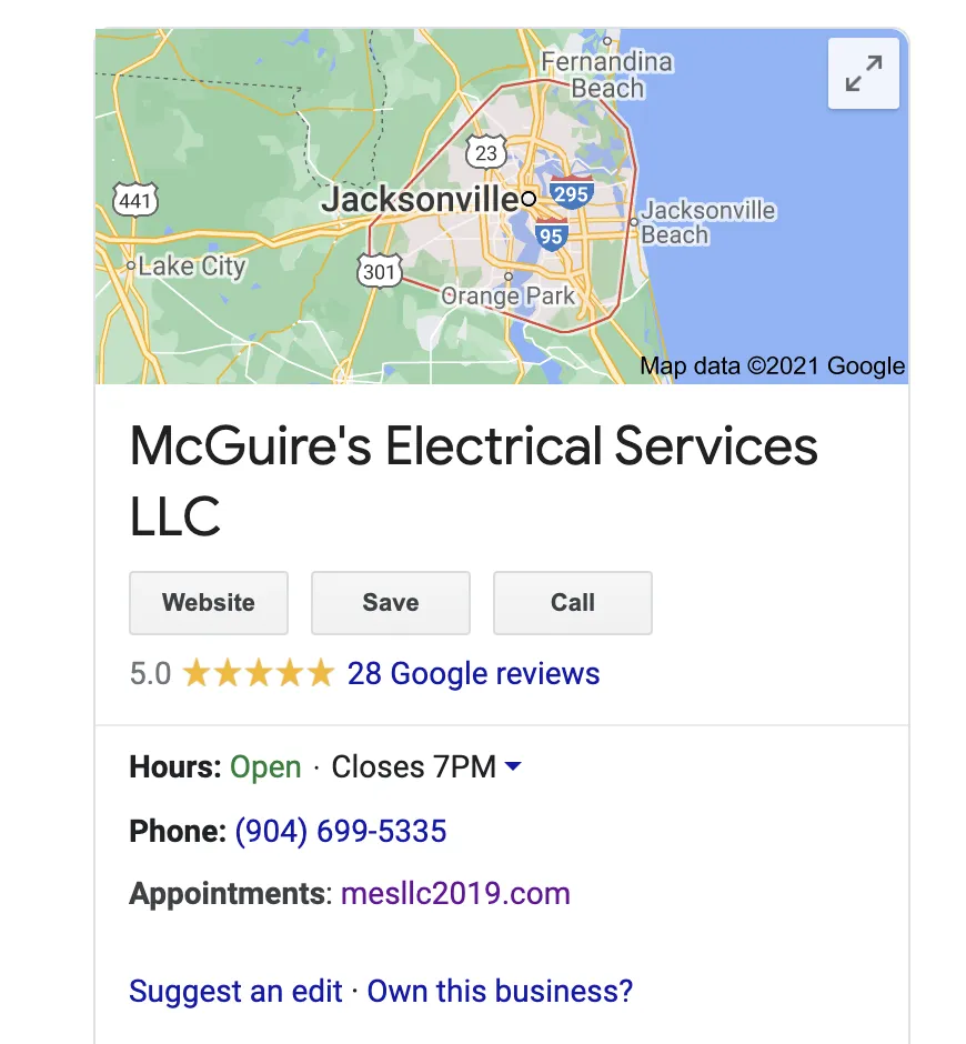 Slide of McGuire’s Electrical Services