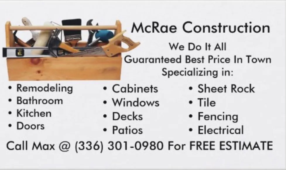 Slide of McRae Construction