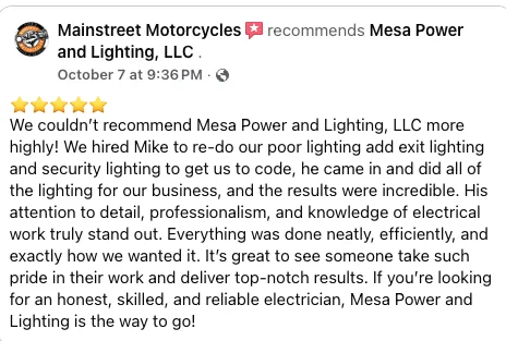 Slide of Mesa Power and Lighting