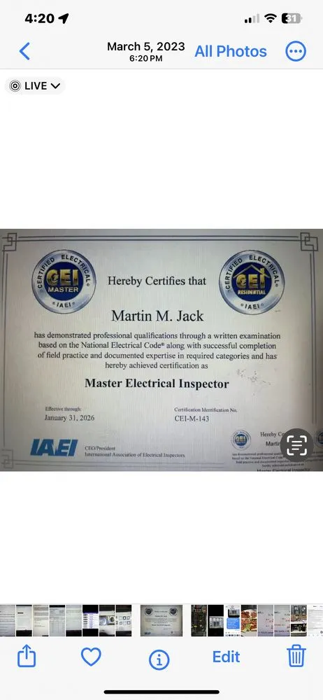 Slide of MJ Electrical Consulting