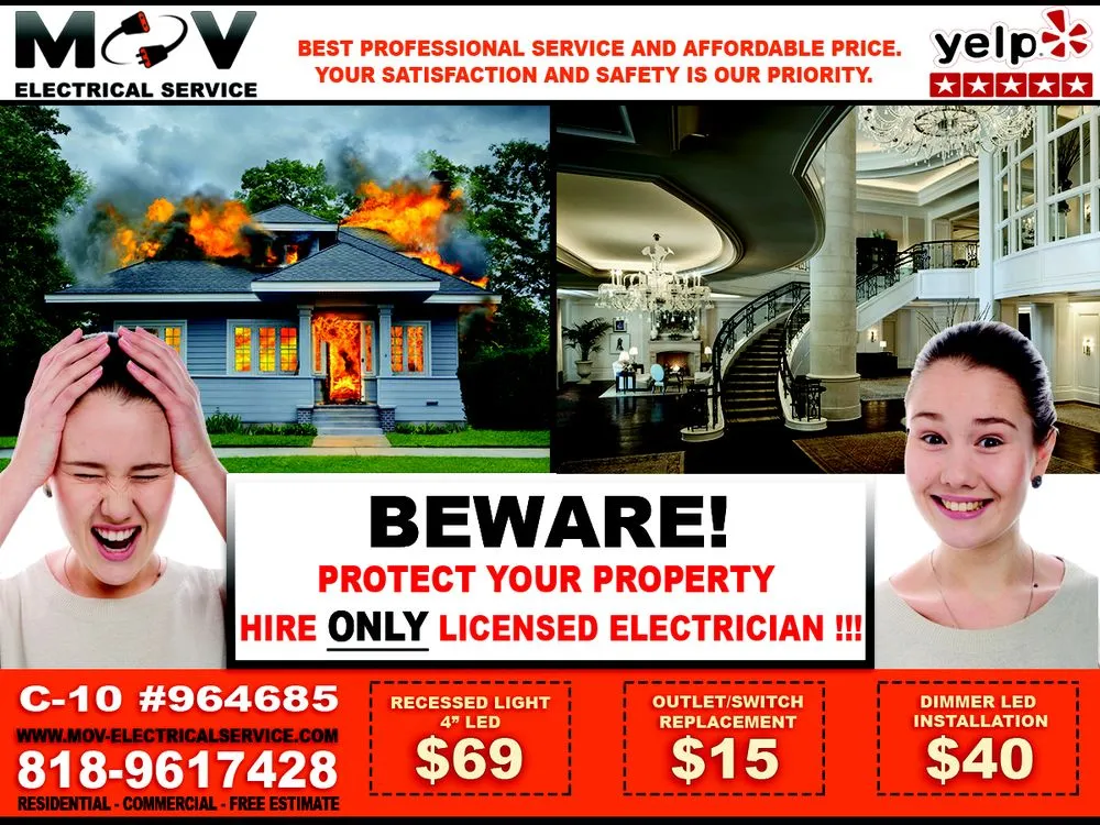 Affordable electrician providing electrical repair in Tarzana, CA - MOV Electrical Services