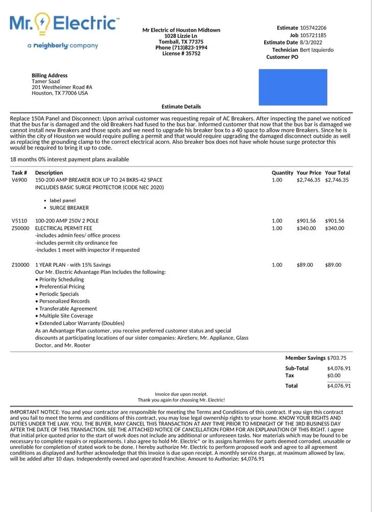 Licensed electrician providing electrical repair in , 