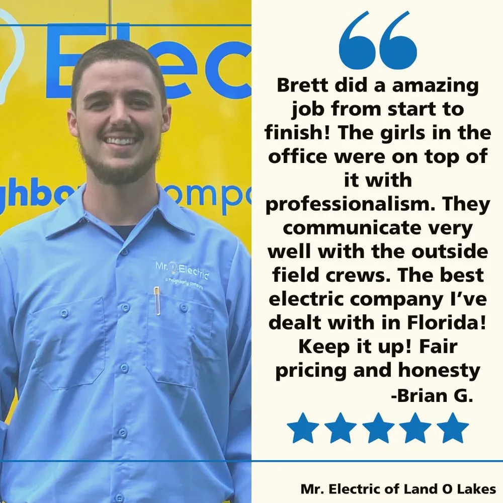 Certified emergency electrical service experts serving Land O' Lakes, FL - Mr. Electric of Land O Lakes