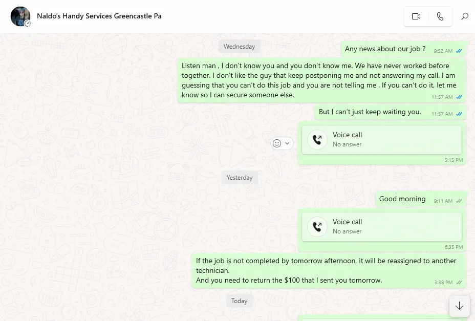 Slide of Naldo’s Handy Services