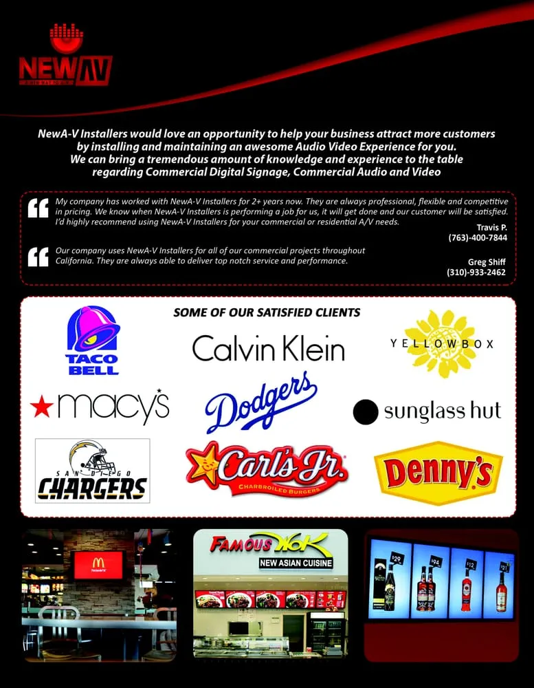 Slide of New A/V Installers