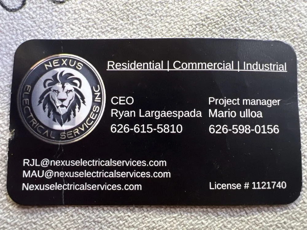 Slide of Nexus Electrical Services