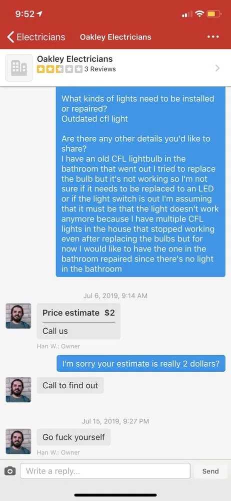 Slide of Oakley Electricians