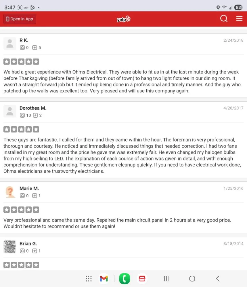 Slide of Ohms Electrical