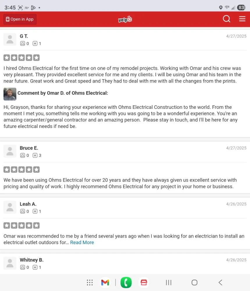 Slide of Ohms Electrical