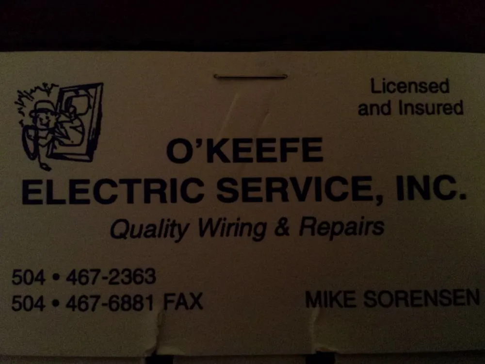 Slide of O'Keefe Electric Service