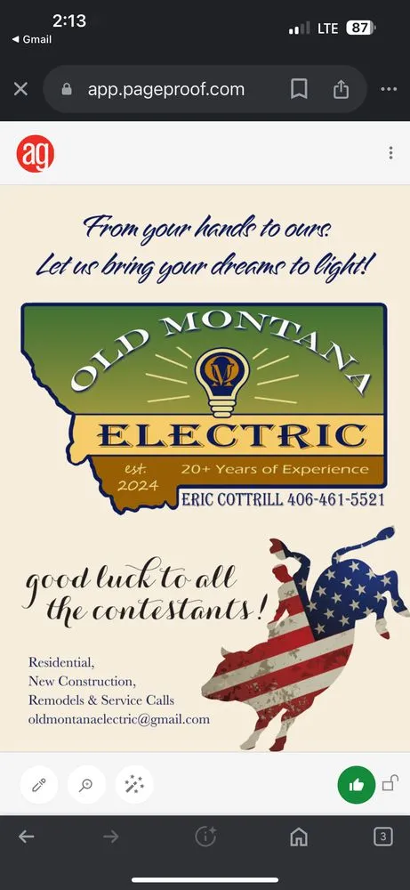 Expert electrician providing emergency electrical service in Jefferson City, MT - Old Montana Electric