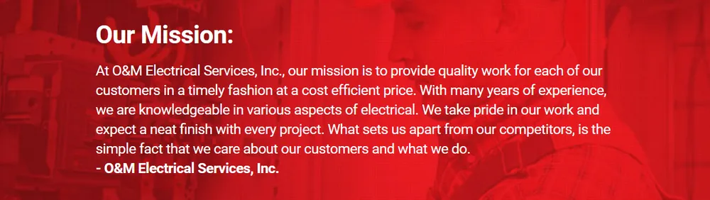 Slide of O&M Electrical Services