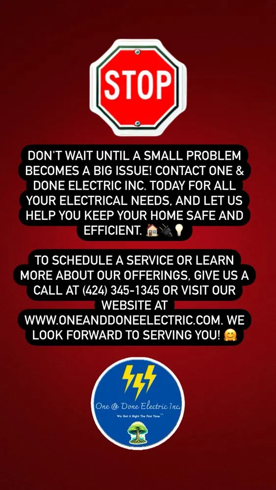 Slide of One & Done Electric