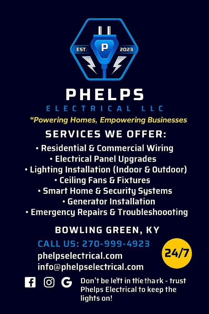 Affordable emergency electrical service service in Smiths Grove, KY - Phelps Electrical Solutions
