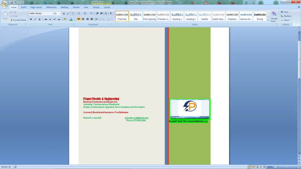 Slide of Planet Electric & Engineering