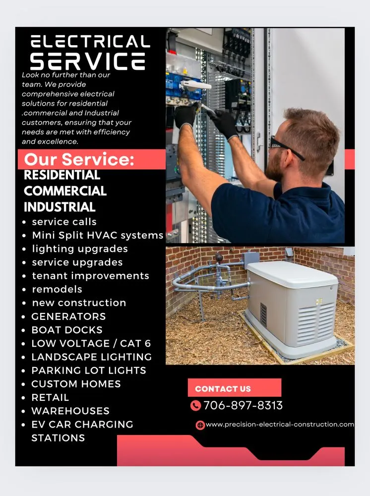 Reliable electrical repair in Murrayville, GA by Precision Electrical and Construction