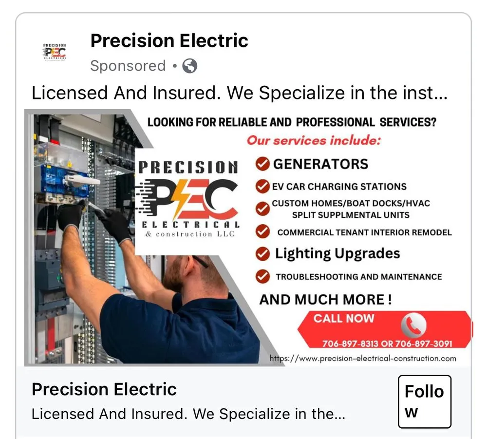 Expert electrical repair service in Murrayville, GA - Precision Electrical and Construction