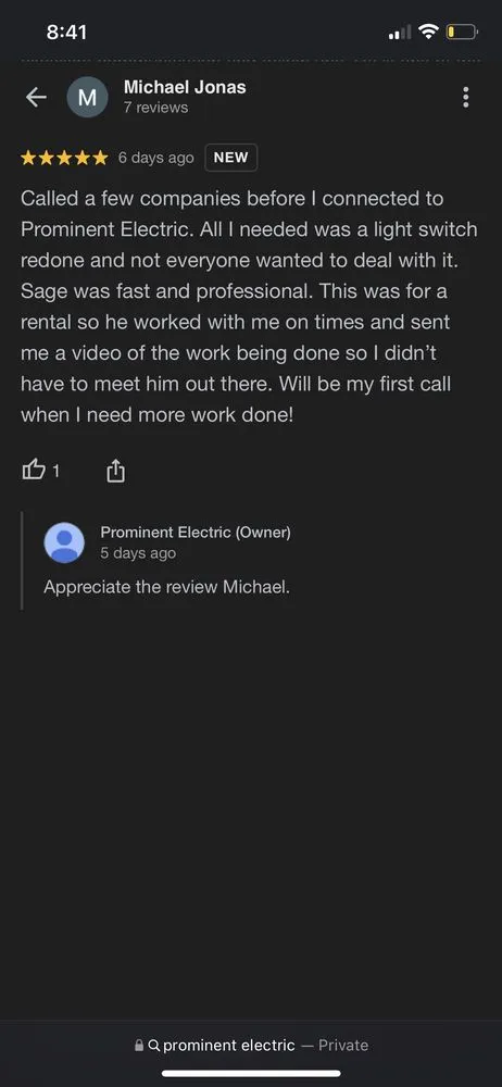 Slide of Prominent Electric