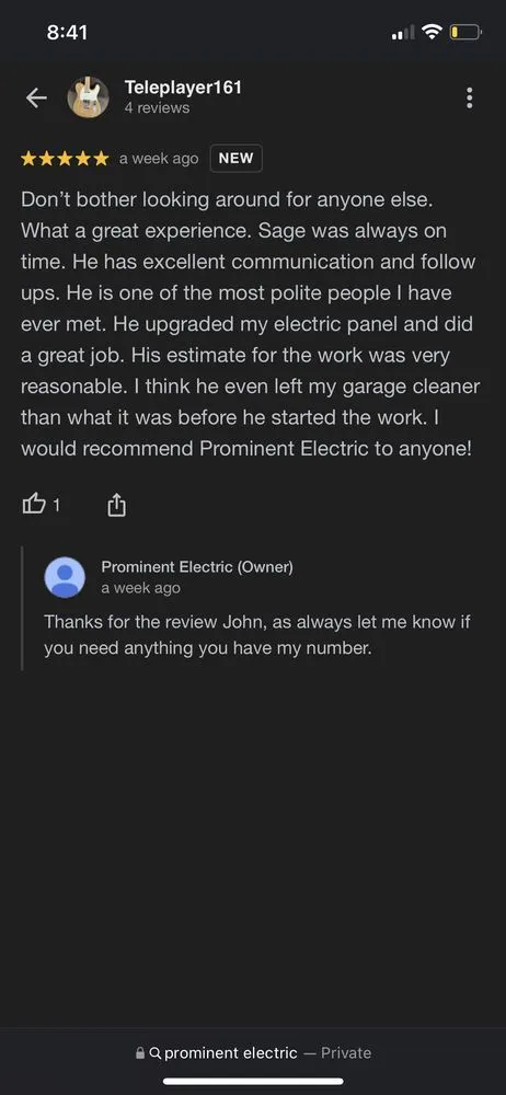 Slide of Prominent Electric