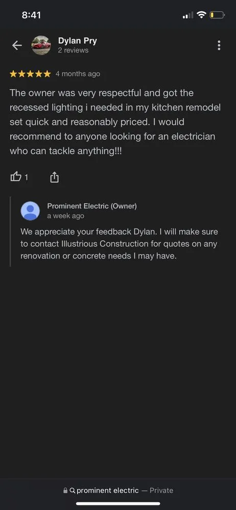 Slide of Prominent Electric