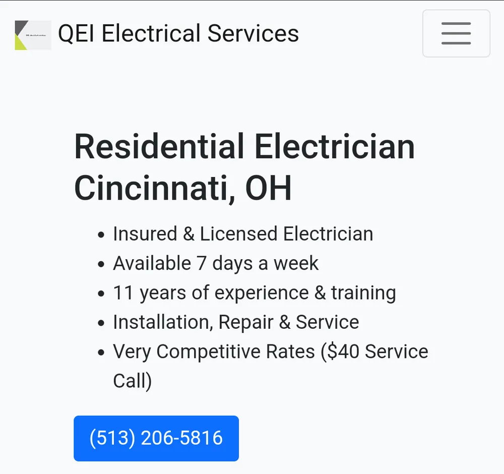 Slide of QEI Electrical Services