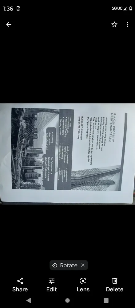 Slide of R.A.C.D. Property Maintenance