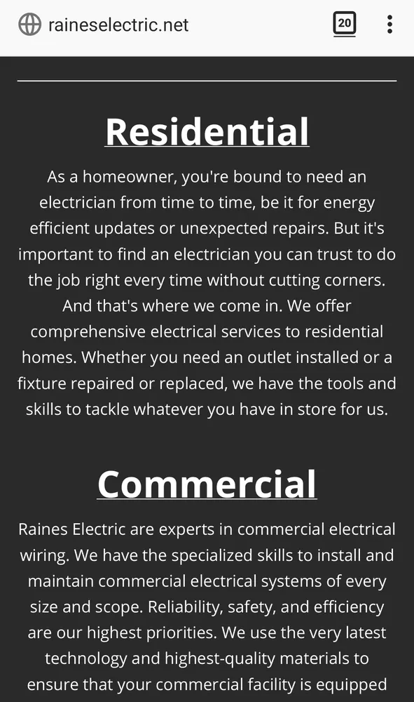 Slide of Raines Electric