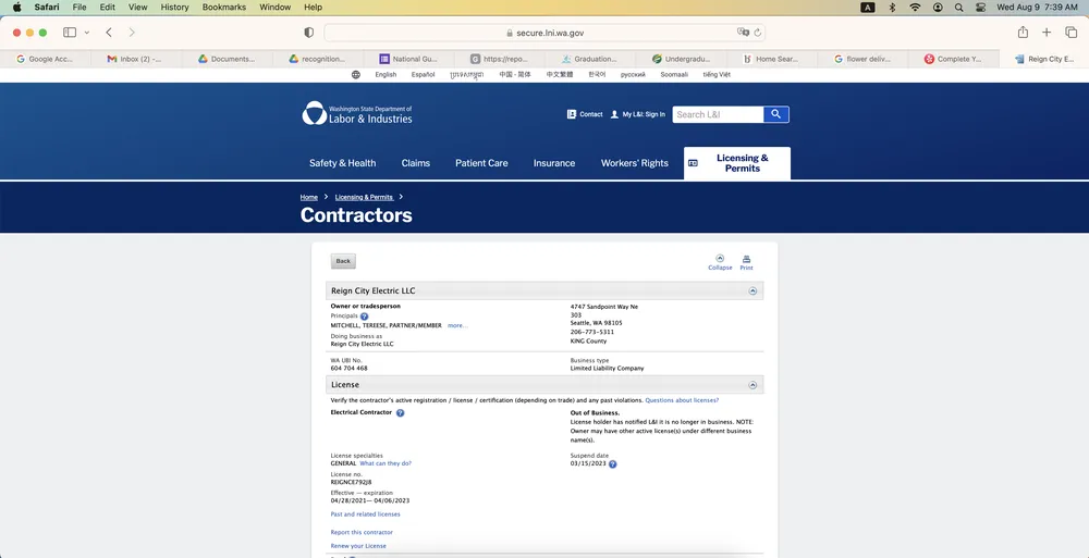 Emergency electrical service for homes in emergency electrical service,  by 