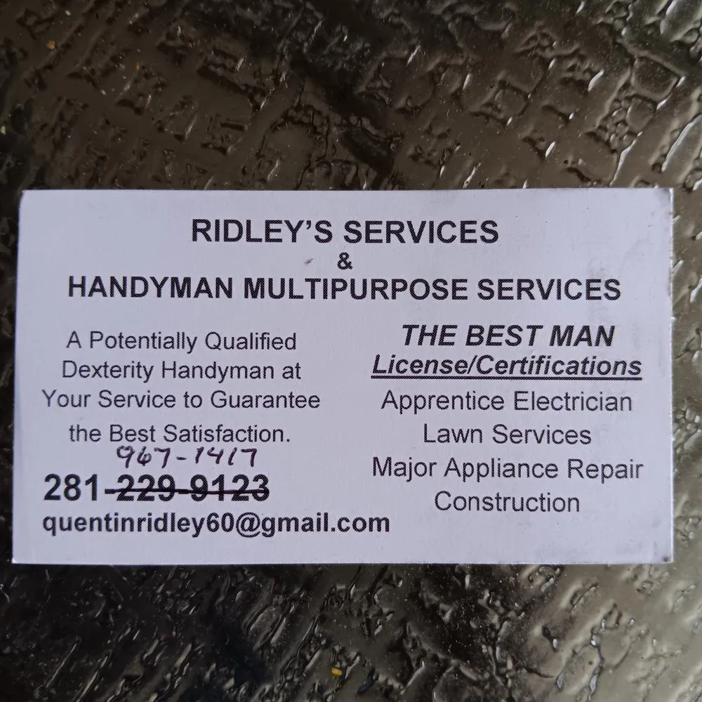 Slide of Ridley's Service