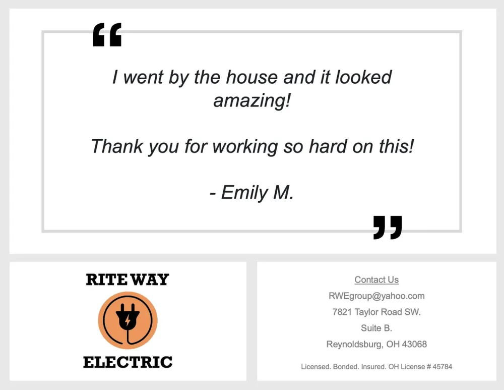 Slide of Rite Way Electric