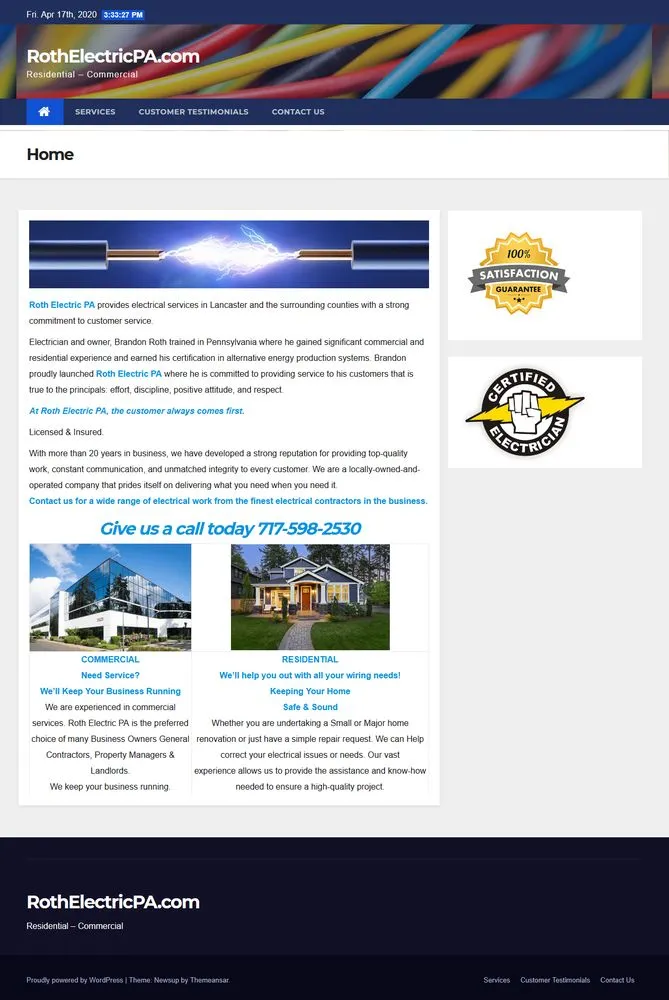 Licensed electrical repair in Washington Boro, PA by Roth Electric