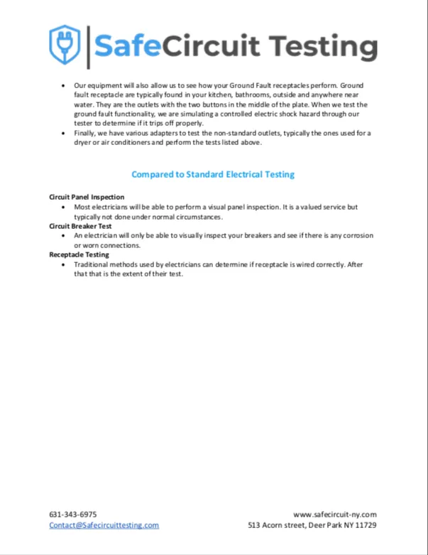 Slide of SafeCircuit Testing
