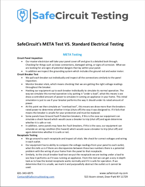 Slide of SafeCircuit Testing