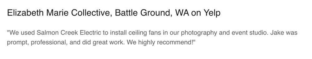 Slide of Salmon Creek Electric