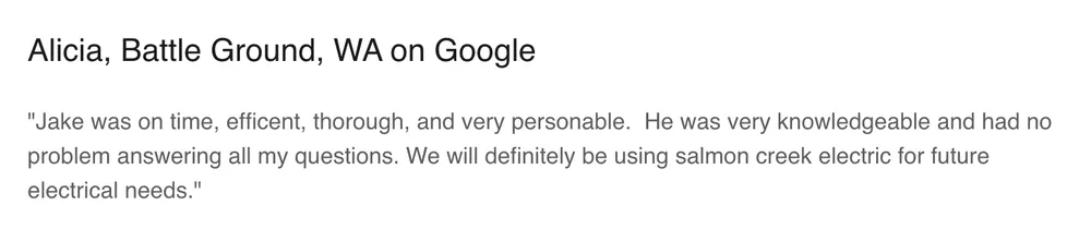 Slide of Salmon Creek Electric