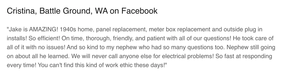 Slide of Salmon Creek Electric