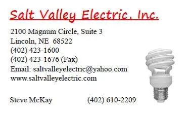 Slide of Salt Valley Electric