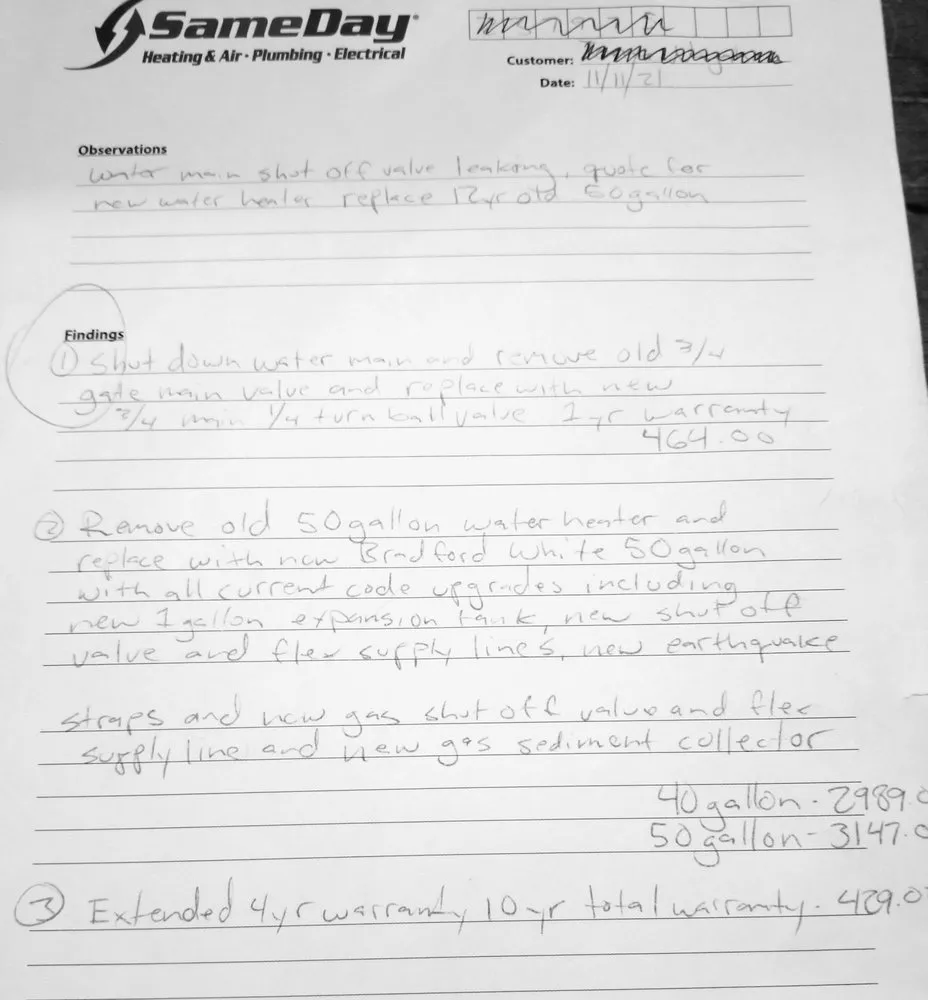 Emergency lighting installation in ,  by SameDay Heating & Air