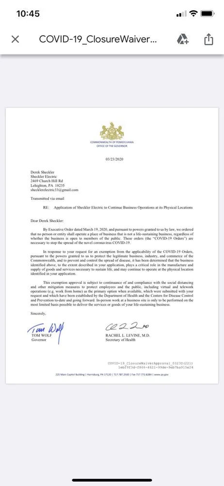 Slide of Sheckler Electric