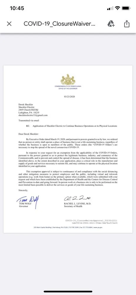 Slide of Sheckler Electric