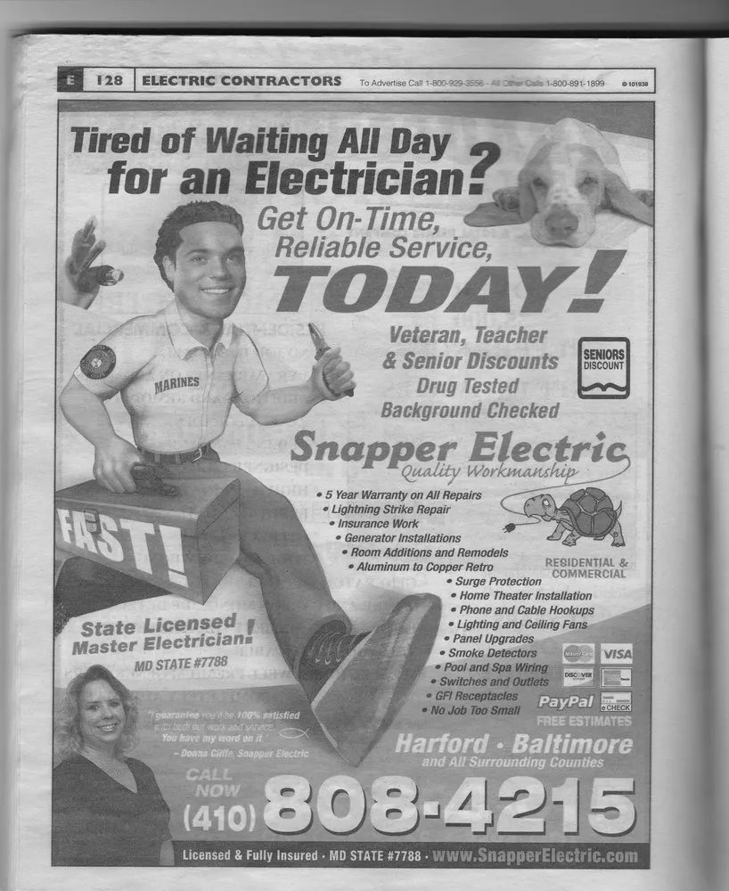 Trusted outlet and switch repair experts serving Darlington, MD - Snapper Electric