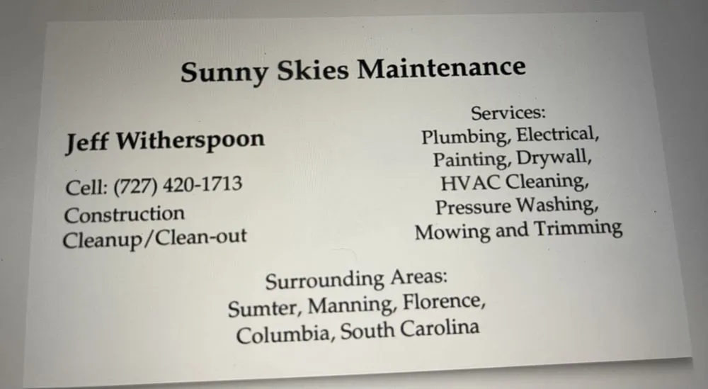 Emergency electrical repair experts serving Alcolu, SC - Sunny Skies Maintenance