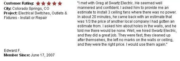 Slide of Swartz Electric